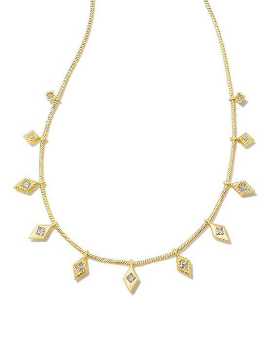 Kendra Scott Jewelry - Kendra Scott Kinsley Gold Strand Necklace White CZ Cubic Zirconia Dainty NWT
